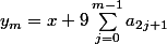 y_m = x + 9\sum_{j=0}^{m-1}a_{2j+1}